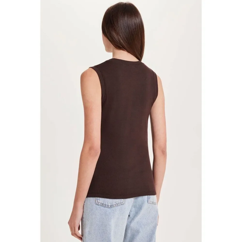 ✨GOLDIE LEWINTER RIBBED SLEEVELESS BURGUNDY SZ SMALL TEE✨